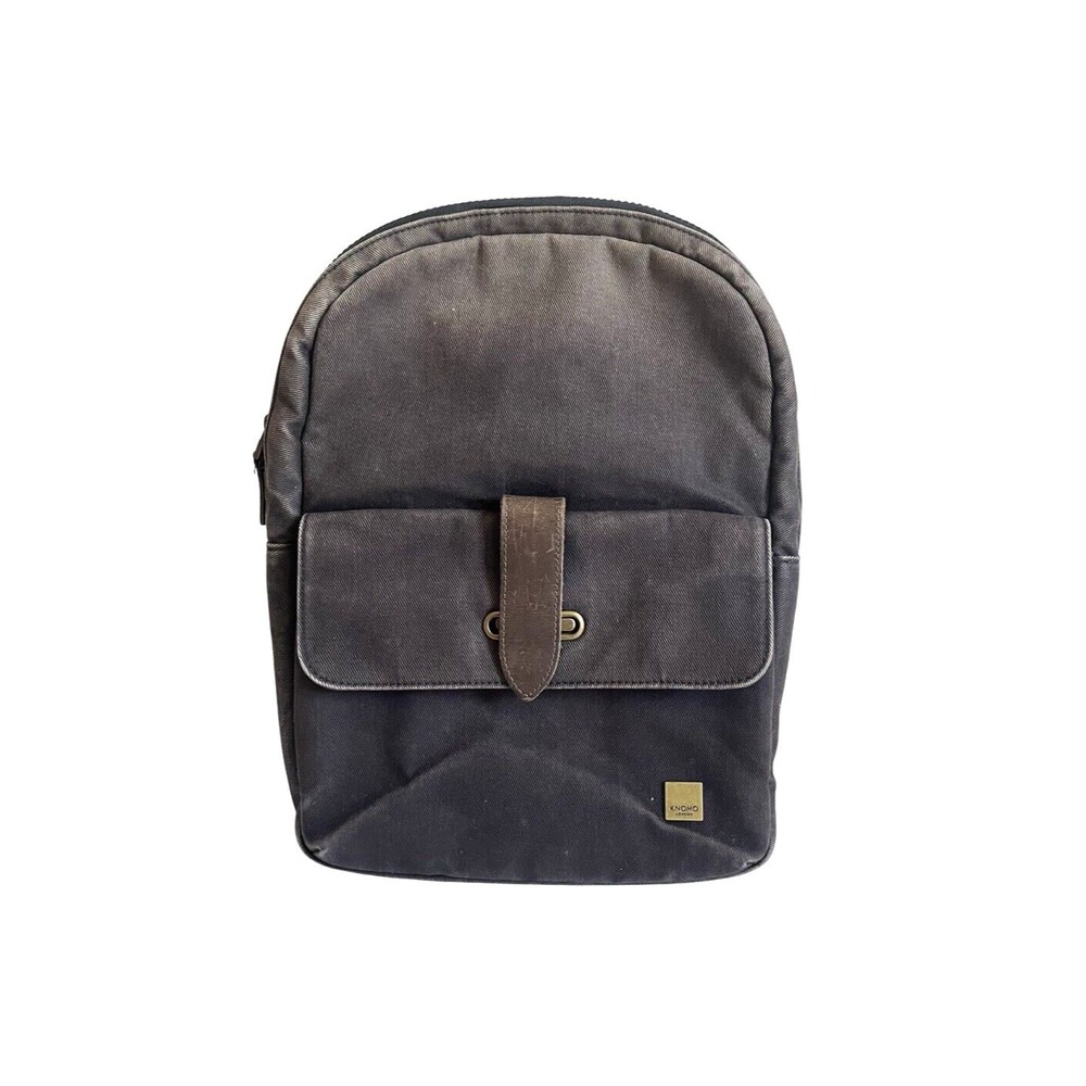 Knomo Balham Bude Laptop Backpack 15 Inch Zip Top Leather Canvas Brown